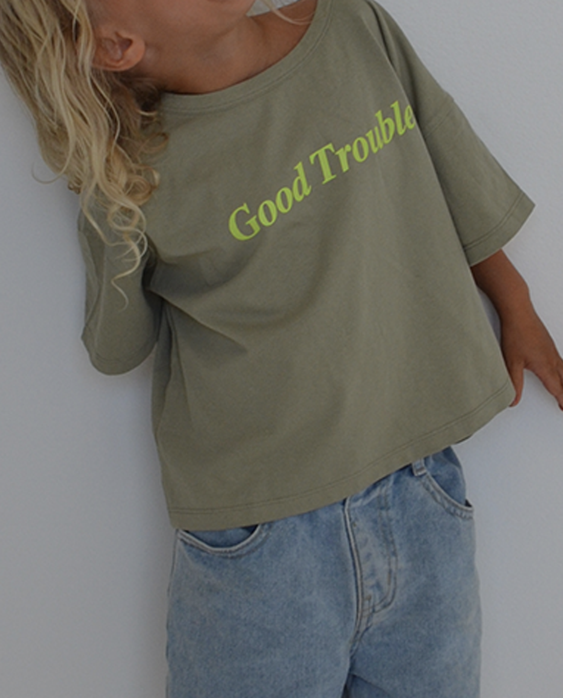 Good Trouble Tee - Sage/ Slime