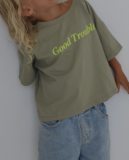Good Trouble Tee - Sage