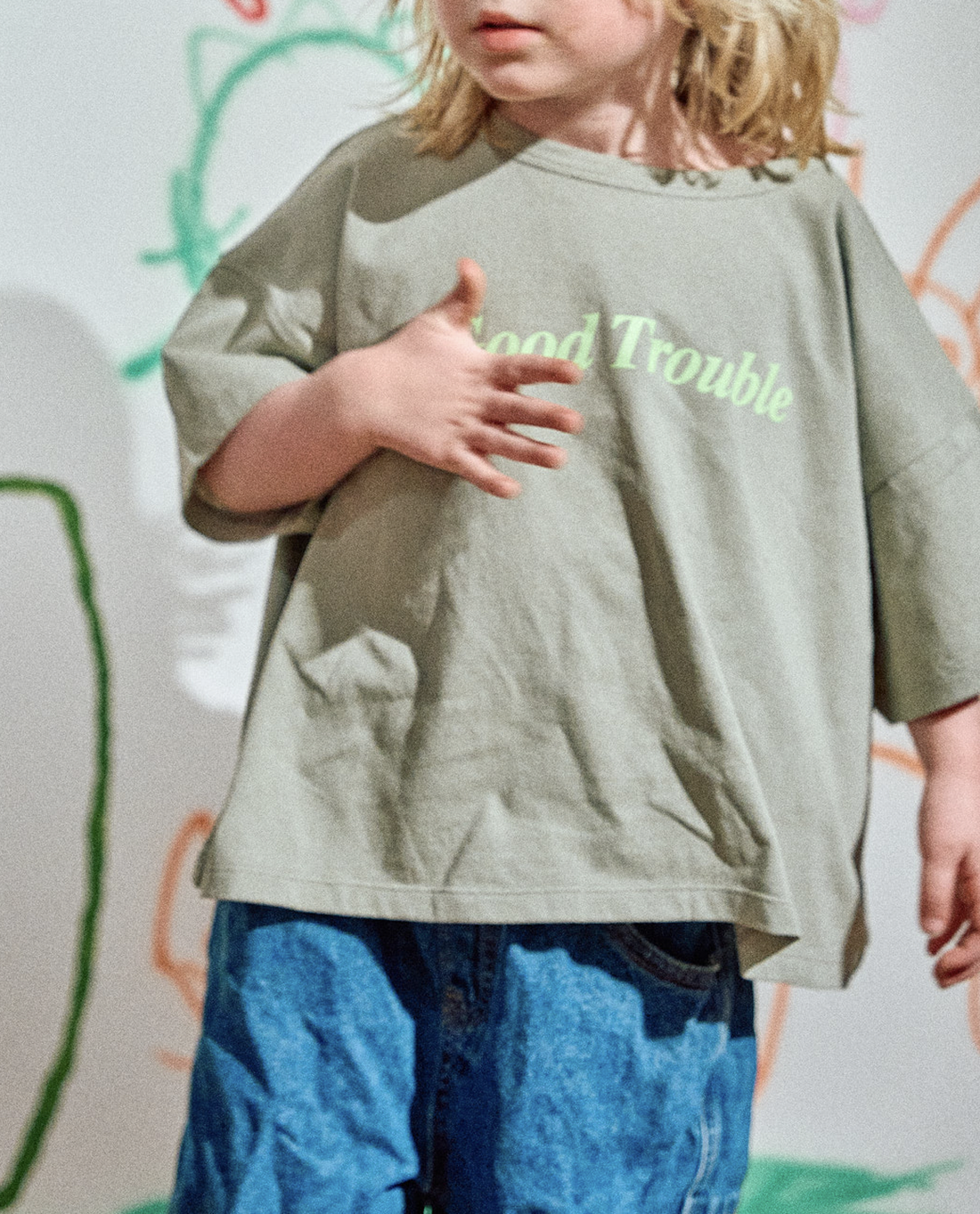 Good Trouble Tee - Sage/ Slime