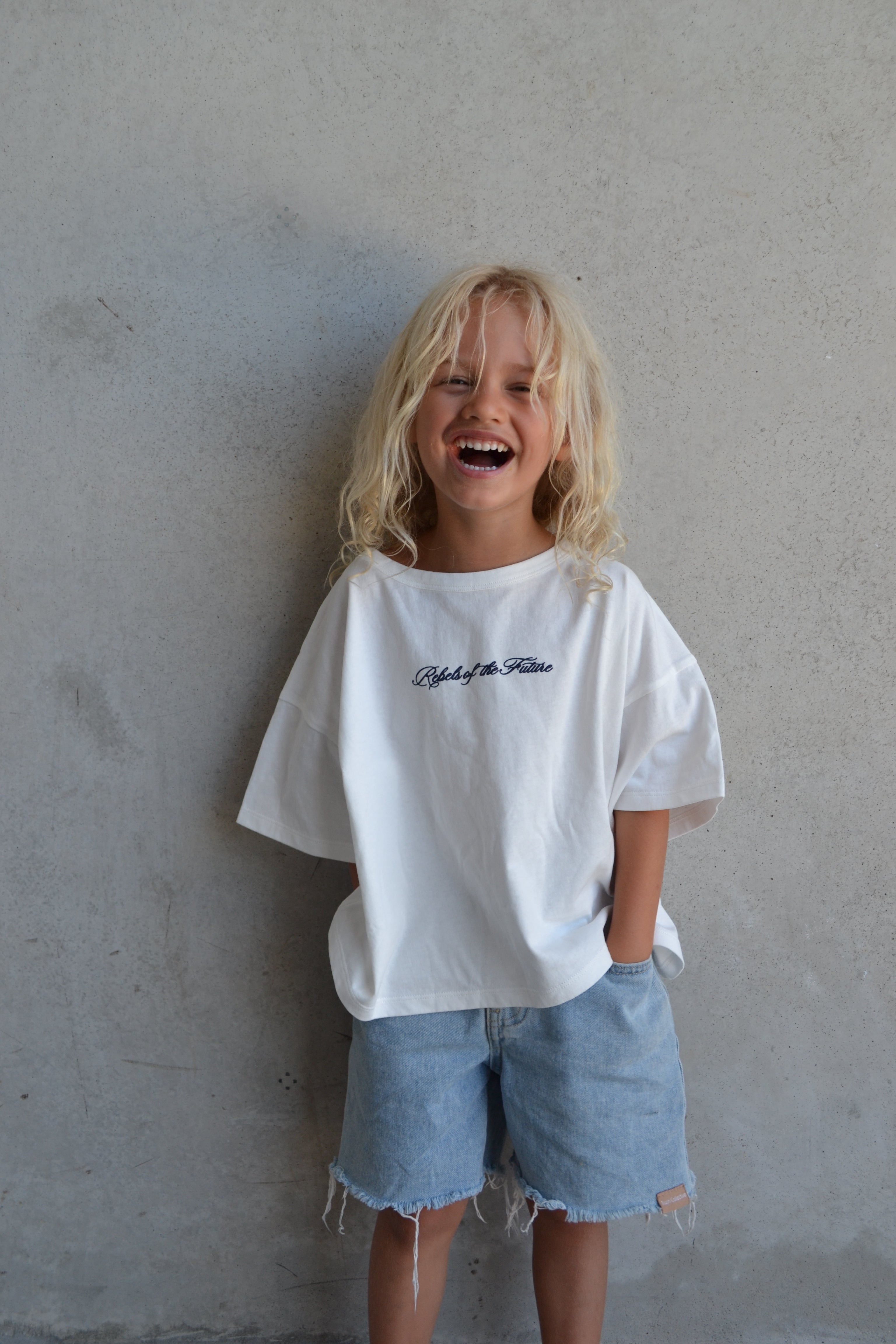 Rebels Script Tee - White/ Navy