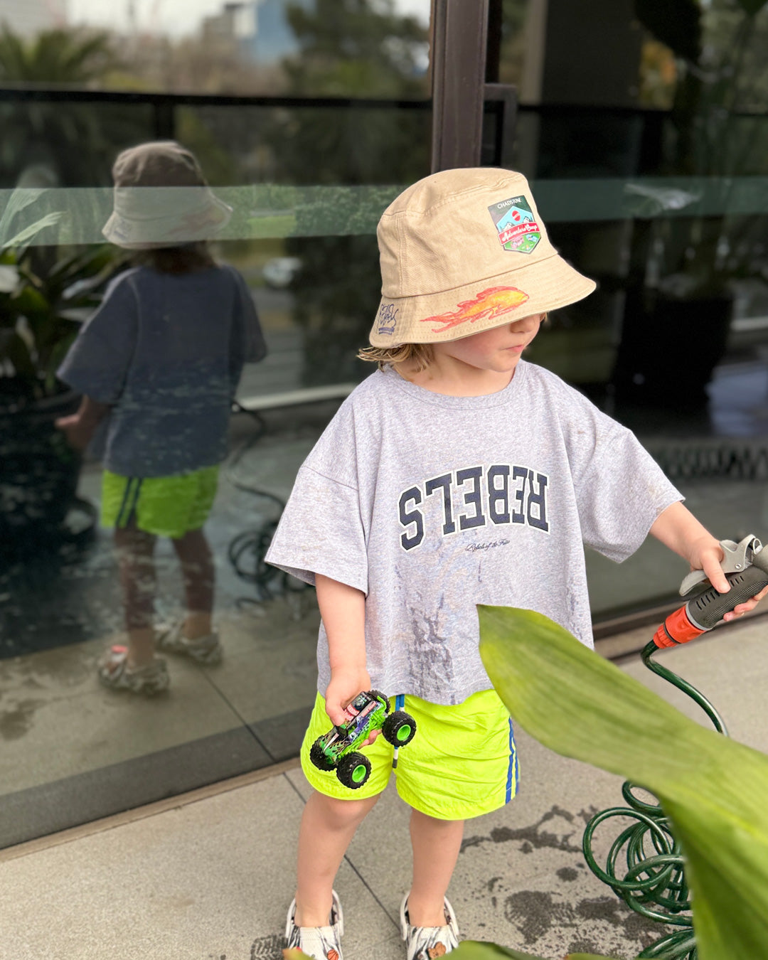 Rebels College Tee - Grey Marle/ Navy