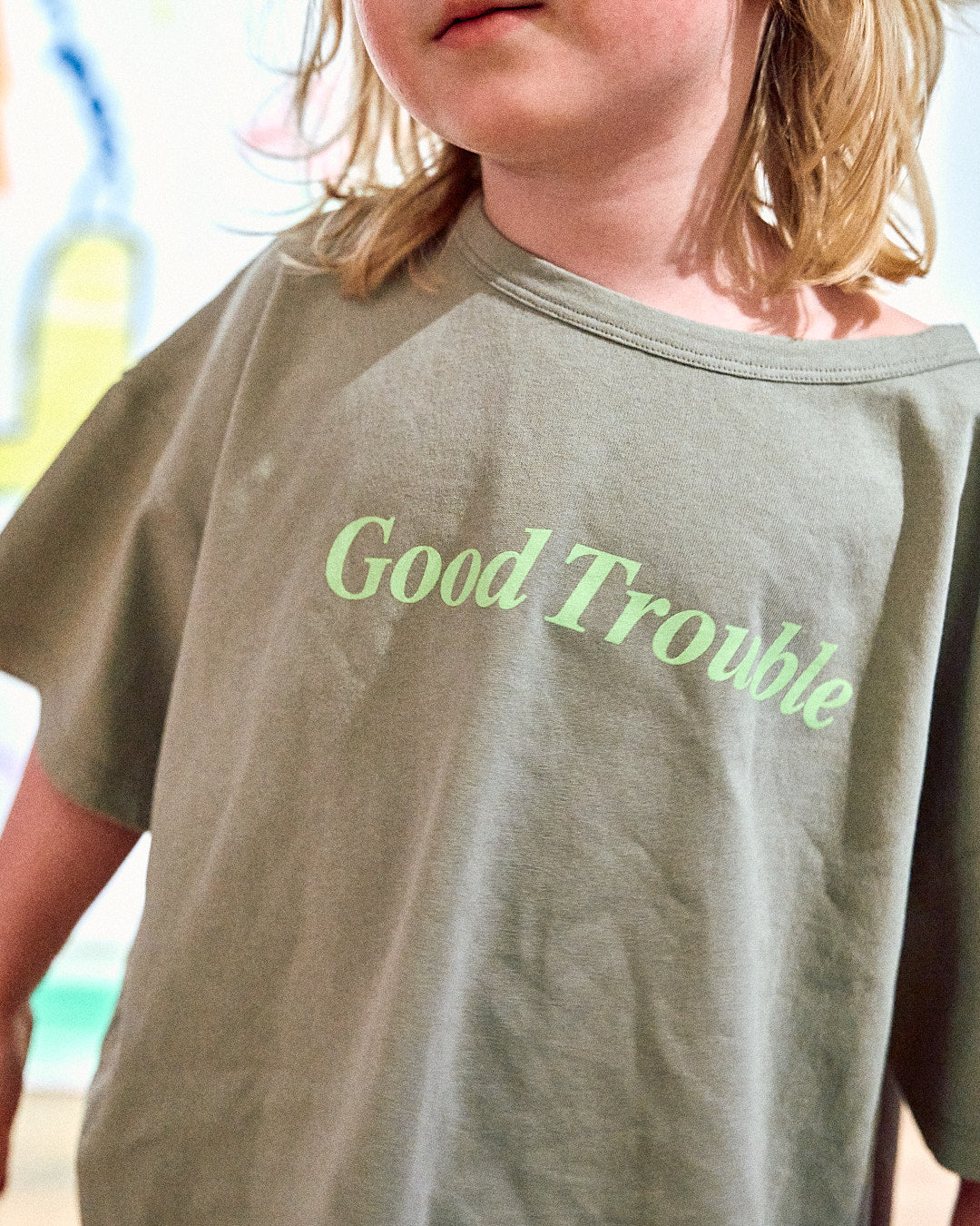 Good Trouble Tee - Sage/ Slime