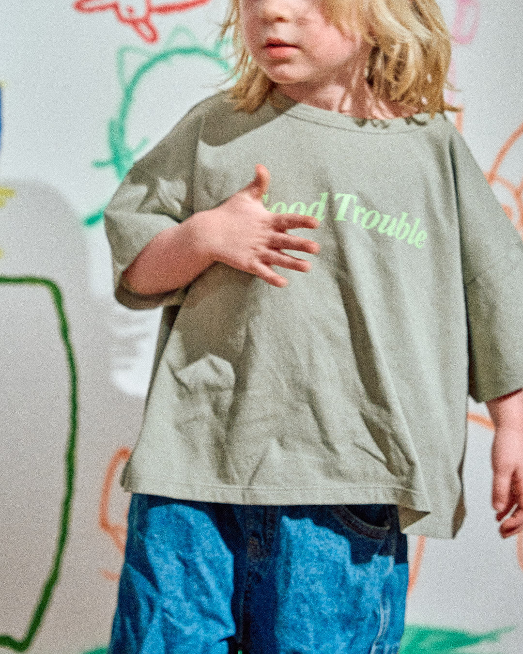 Good Trouble Tee - Sage/ Slime