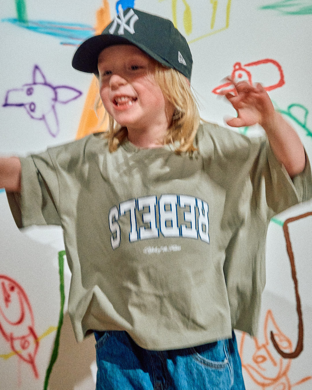 Rebels College Tee - Sage/ Bone