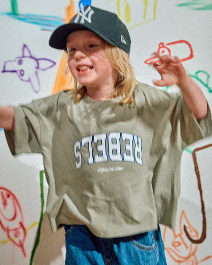Rebels College Tee - Sage/ Bone