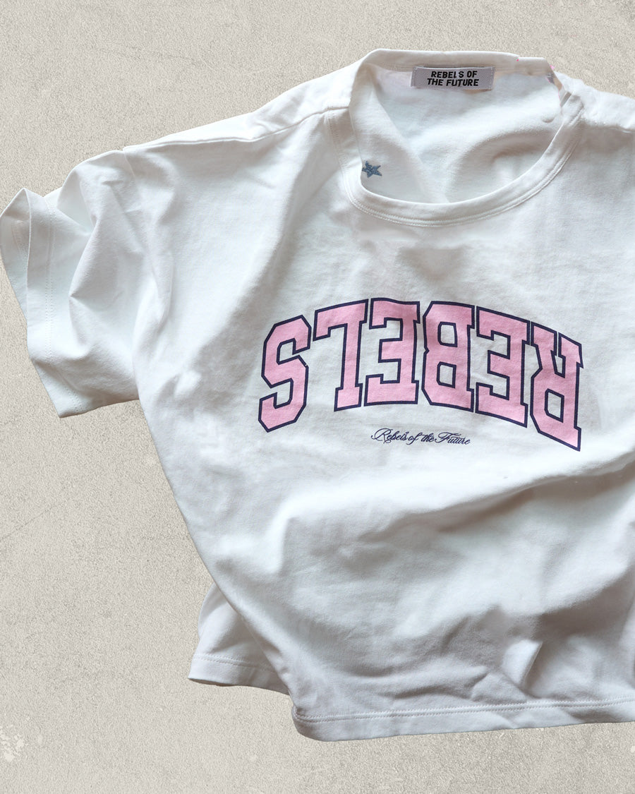 Rebels College Tee - White/ Floss