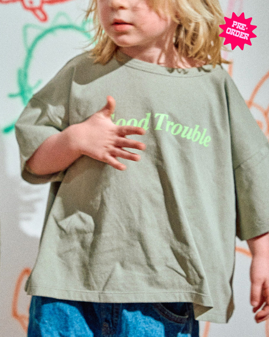 Good Trouble Tee - Sage/ Slime **PRE-ORDER**